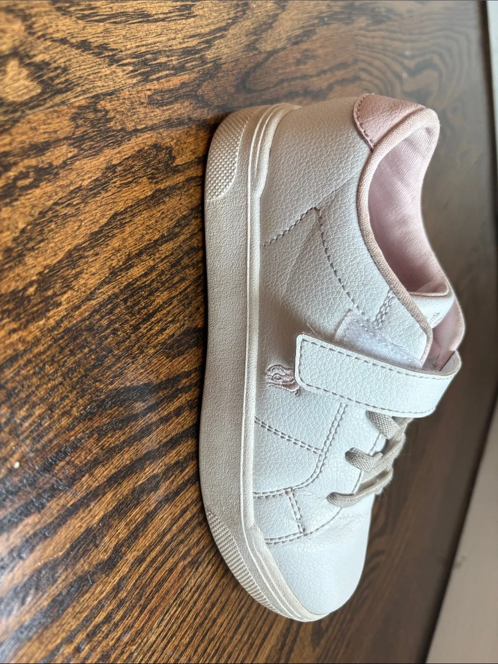 Polo by Ralph Lauren White Kids Sneakers with Light Pink Lining